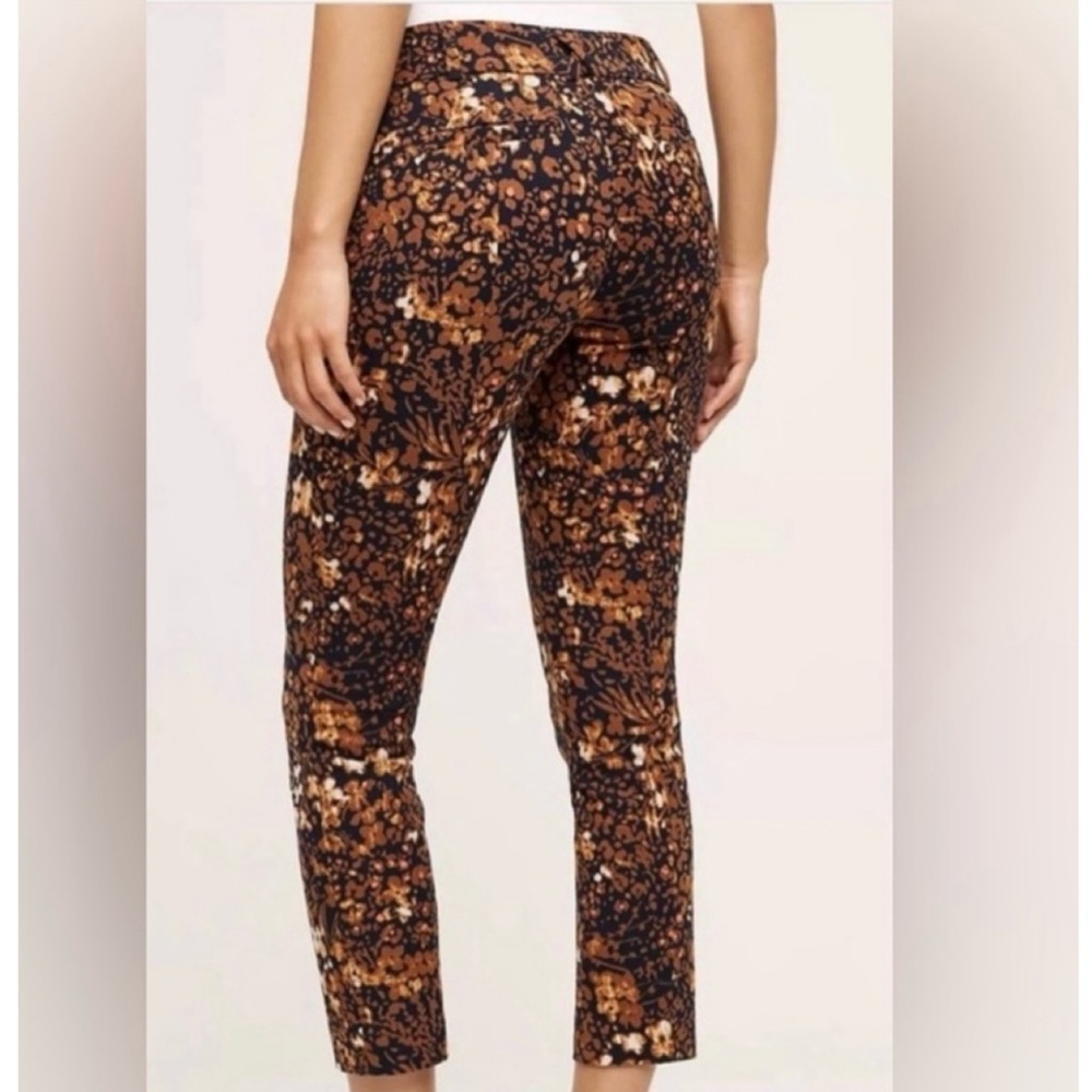 Anthropologie | The Essential Slim Floral Boho Eclectic Cropped Pants Size 2